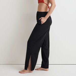 Madewell NWT Drawstring Wide Leg Pants Size XXL Side Slit | Swim Coverup Black
